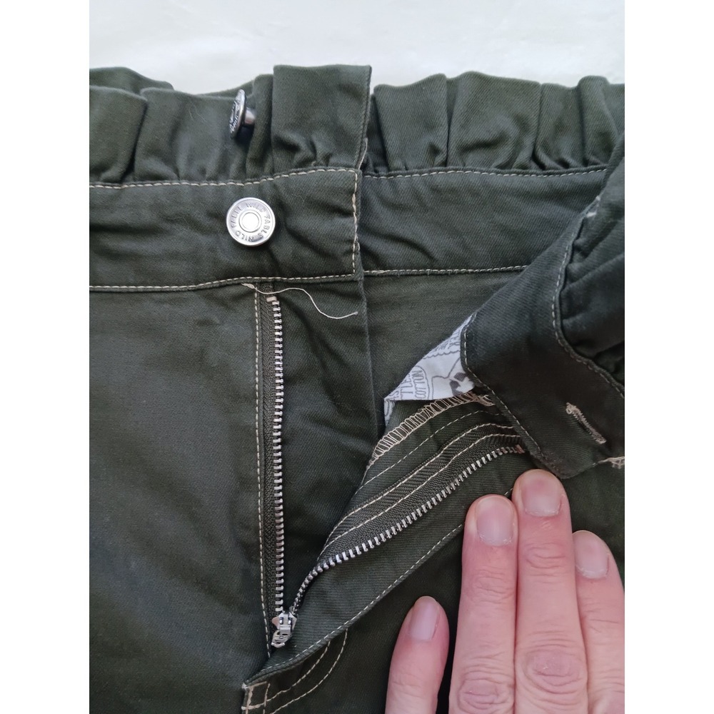 Wild Fable Olive Green Paperbag Waist Tapered Pants with D-Ring Belt Size 10 - Picture 9 of 13